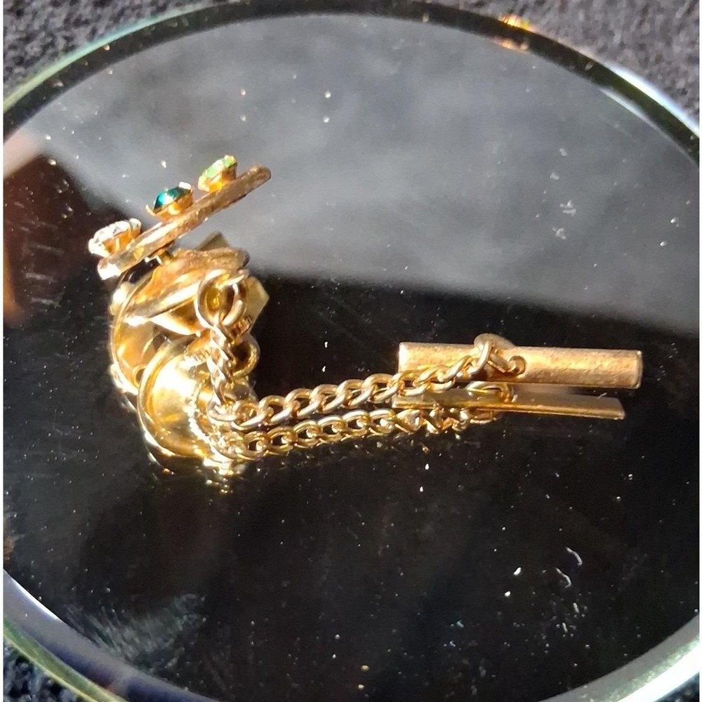 Vintage 12KG Horseshoe Tie Tack Multi stone Colts Equestrian Lucky Dad Pin - Picture 6 of 7